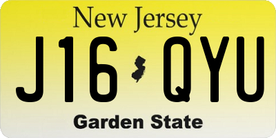NJ license plate J16QYU