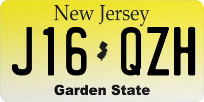 NJ license plate J16QZH