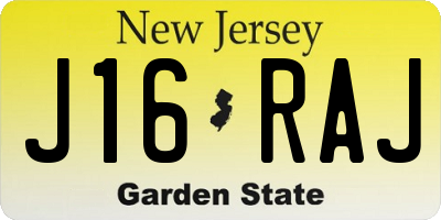 NJ license plate J16RAJ