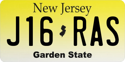 NJ license plate J16RAS