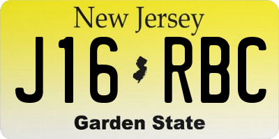 NJ license plate J16RBC
