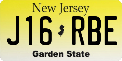 NJ license plate J16RBE