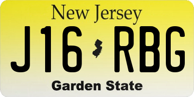 NJ license plate J16RBG