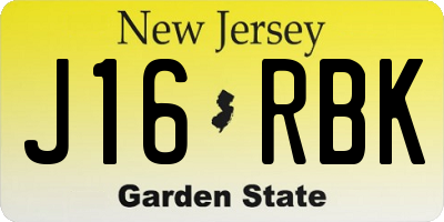 NJ license plate J16RBK