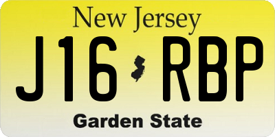 NJ license plate J16RBP