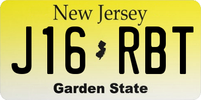 NJ license plate J16RBT