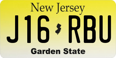 NJ license plate J16RBU