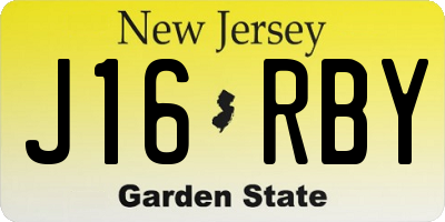 NJ license plate J16RBY