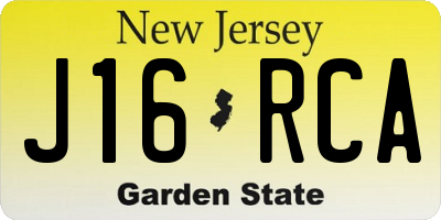 NJ license plate J16RCA