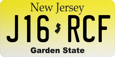 NJ license plate J16RCF