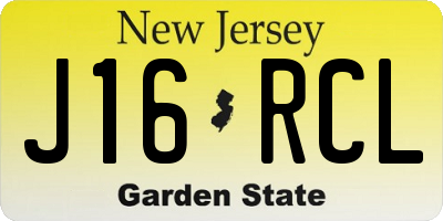 NJ license plate J16RCL