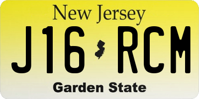 NJ license plate J16RCM