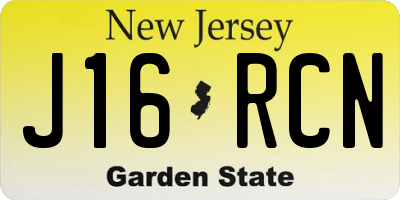 NJ license plate J16RCN