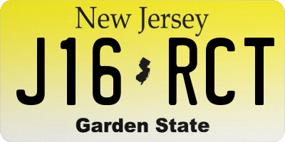 NJ license plate J16RCT