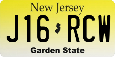 NJ license plate J16RCW