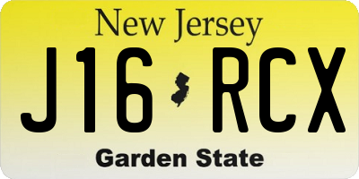 NJ license plate J16RCX