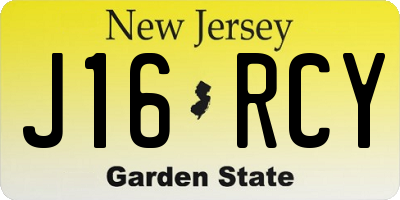 NJ license plate J16RCY
