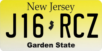 NJ license plate J16RCZ