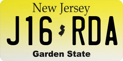 NJ license plate J16RDA