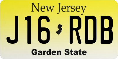 NJ license plate J16RDB