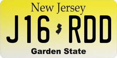 NJ license plate J16RDD