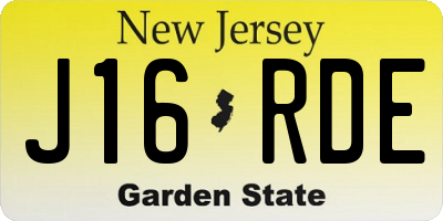 NJ license plate J16RDE