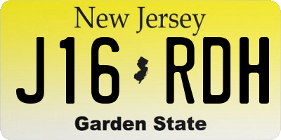NJ license plate J16RDH