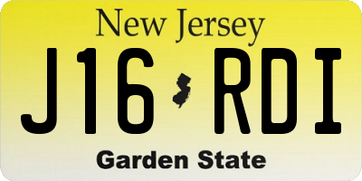 NJ license plate J16RDI