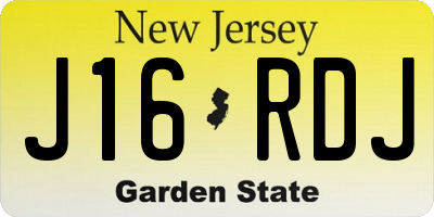 NJ license plate J16RDJ