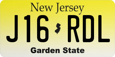 NJ license plate J16RDL