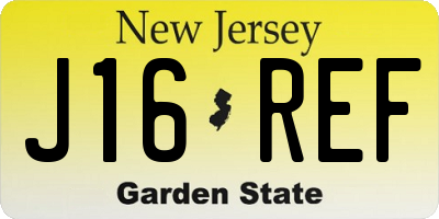 NJ license plate J16REF