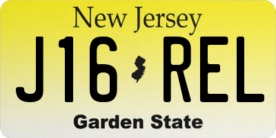 NJ license plate J16REL