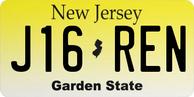 NJ license plate J16REN