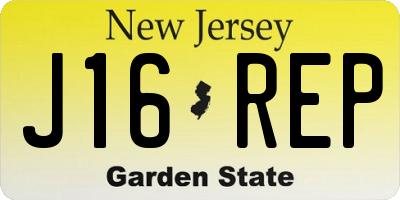 NJ license plate J16REP