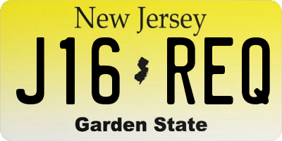 NJ license plate J16REQ