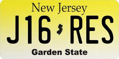 NJ license plate J16RES