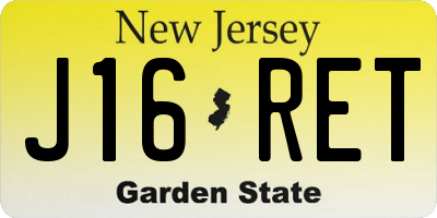NJ license plate J16RET