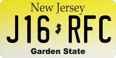 NJ license plate J16RFC