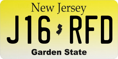 NJ license plate J16RFD