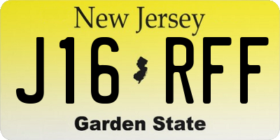NJ license plate J16RFF