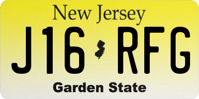 NJ license plate J16RFG