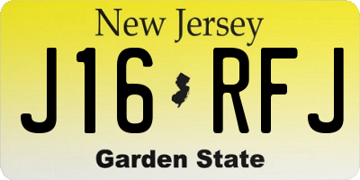 NJ license plate J16RFJ