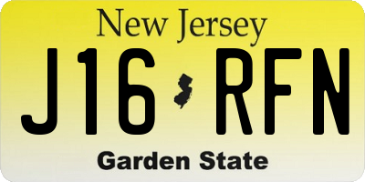 NJ license plate J16RFN