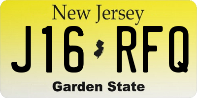 NJ license plate J16RFQ