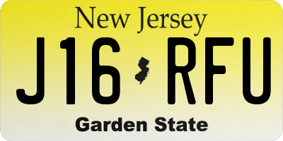 NJ license plate J16RFU