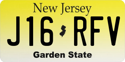 NJ license plate J16RFV