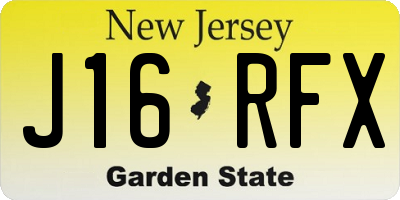 NJ license plate J16RFX