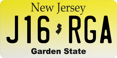 NJ license plate J16RGA
