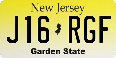 NJ license plate J16RGF
