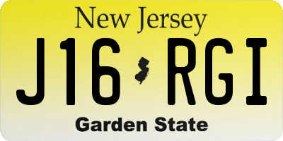 NJ license plate J16RGI